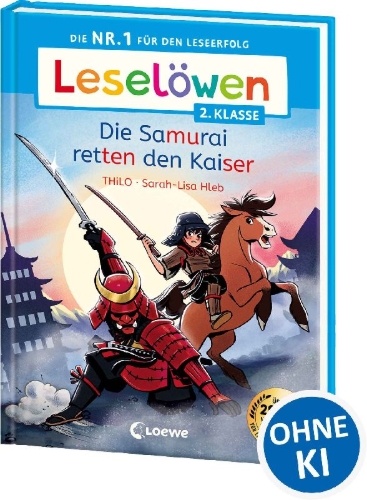 Buchcover und Innenansicht für das Buch: Leselöwen 2. Klasse - Die Samurai retten den Kaiser