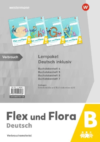 Buchcover und Innenansicht für das Buch: Flex und Flora. Lernpaket Deutsch inklusiv B (Druckschrift)