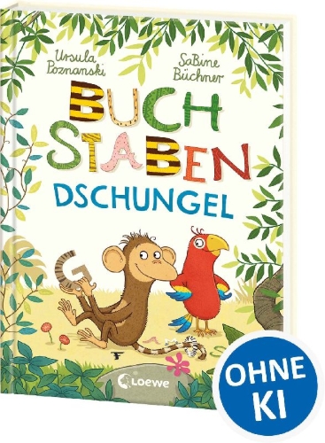 Buchcover und Innenansicht für das Buch: Buchstabendschungel