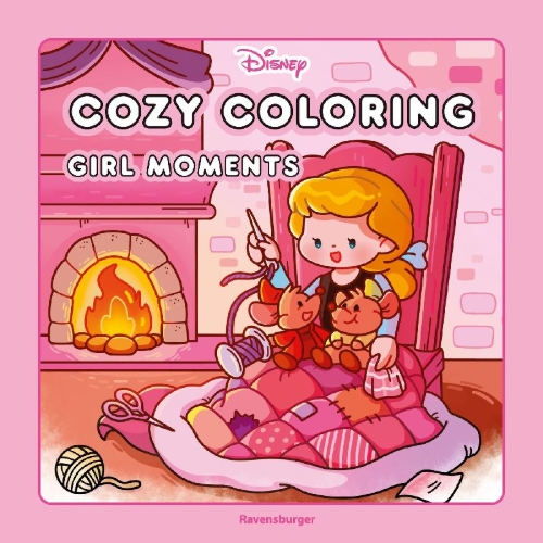 Buchcover und Innenansicht für das Buch: Cozy Coloring Disney - Girl Moments