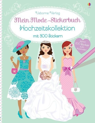 Buchcover und Innenansicht für das Buch: Mein Mode-Stickerbuch: Hochzeitskollektion