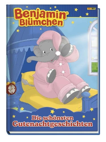Buchcover und Innenansicht für das Buch: Benjamin Blümchen: Die schönsten Gutenachtgeschichten