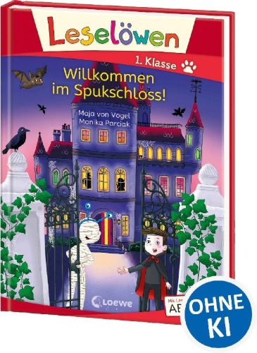 Buchcover und Innenansicht für das Buch: Leselöwen 1. Klasse - Willkommen im Spukschloss!