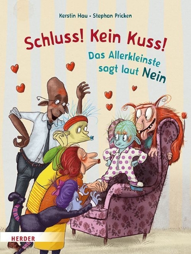 Buchcover und Innenansicht für das Buch: Schluss! Kein Kuss! Das Allerkleinste sagt laut Nein