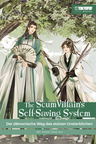 Buchcover und Innenansicht für das Buch: The Scum Villain's Self-Saving System Light Novel 01