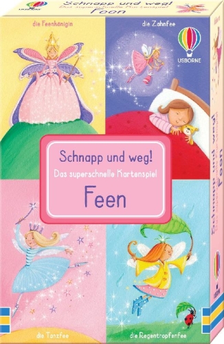 Buchcover und Innenansicht für das Buch: Schnapp und weg! Das superschnelle Kartenspiel: Feen