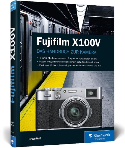Buchcover und Innenansicht für das Buch: Fujifilm X100V
