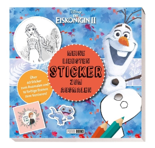 Buchcover und Innenansicht für das Buch: Disney Die Eiskönigin 2: Meine liebsten Sticker zum Ausmalen
