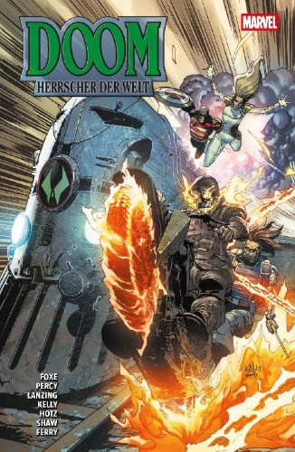 Buchcover und Innenansicht für das Buch: Superior Avengers (2025) #1; Red Hulk (2025) #2; Doctor Strange of Asgard (2025) #2; Thunderbolts: Doomstrike (2025) #2; Doom Academy (2025) #2; Doom's Division (2025) #2