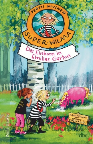 Buchcover und Innenansicht für das Buch: Super-Wilma - Das Einhorn in Emilias Garten