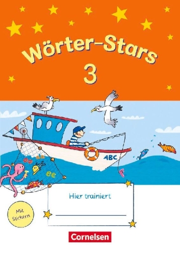 Buchcover und Innenansicht für das Buch: Wörter-Stars 3. Schuljahr. Übungsheft