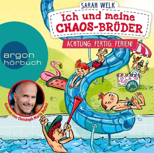 Buchcover und Innenansicht für das Buch: Ich und meine Chaos-Brüder - Achtung, fertig, Ferien!