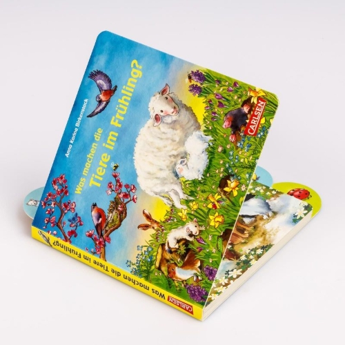 Buchcover und Innenansicht für das Buch: Was machen die Tiere im Frühling?