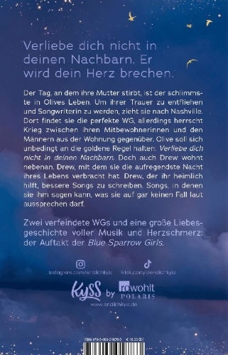 Buchcover und Innenansicht für das Buch: Blue Sparrow Girls - The Melody of You and Me