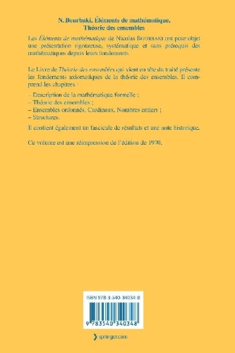 Buchcover und Innenansicht für das Buch: Théorie des ensembles
