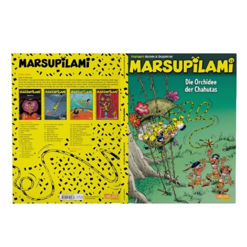 Buchcover und Innenansicht für das Buch: Marsupilami 17: L'orchidée des Chahutas