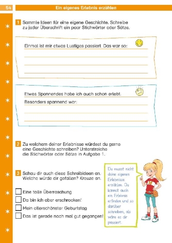 Buchcover und Innenansicht für das Buch: Die Deutsch-Helden: Erste Texte verfassen 2. Klasse