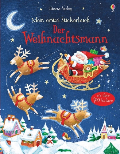 Buchcover und Innenansicht für das Buch: Mein erstes Stickerbuch: Der Weihnachtsmann