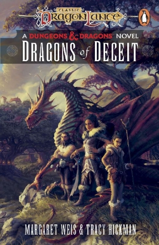 Buchcover und Innenansicht für das Buch: Dragonlance: Dragons of Deceit