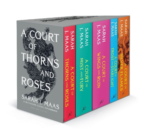 Buchcover und Innenansicht für das Buch: A Court of Thorns and Roses Paperback Box Set (5 Books)