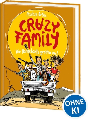 Buchcover und Innenansicht für das Buch: Crazy Family (Band 3) - Die Hackebarts greifen an!