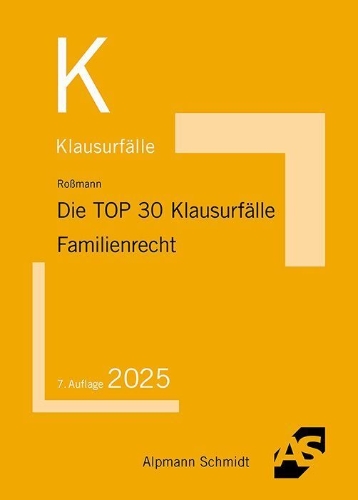Buchcover und Innenansicht für das Buch: Die TOP 30 Klausurfälle Familienrecht