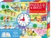 Buchcover und Innenansicht für das Buch: Puzzle & Buch: Die Uhrzeit lernen