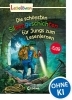 Buchcover und Innenansicht für das Buch: Leselöwen - Das Original: Die schönsten Silbengeschichten für Jungs zum Lesenlernen