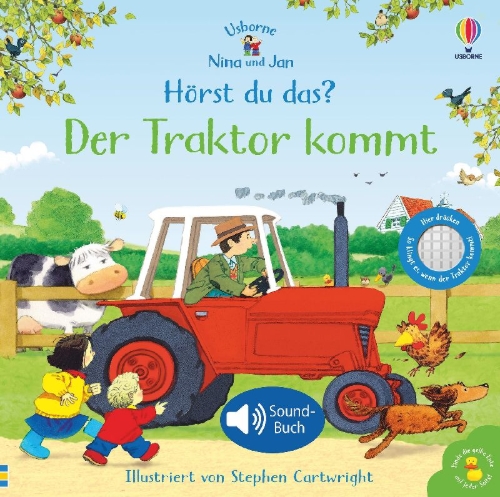 Buchcover und Innenansicht für das Buch: Nina und Jan - Hörst du das? Der Traktor kommt