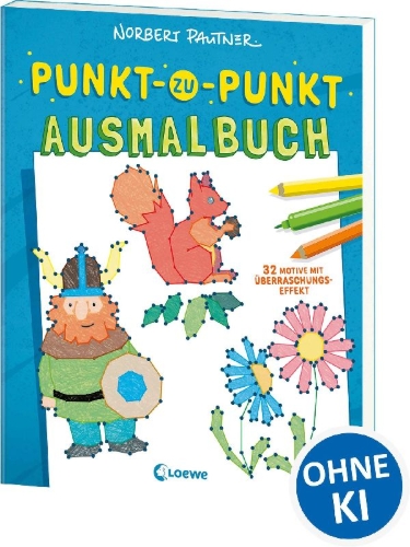 Buchcover und Innenansicht für das Buch: Punkt-zu-Punkt-Ausmalbuch (blau)