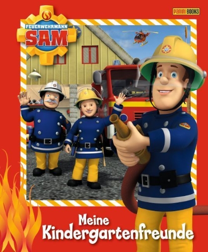 Buchcover und Innenansicht für das Buch: Feuerwehrmann Sam: Kindergartenfreundebuch