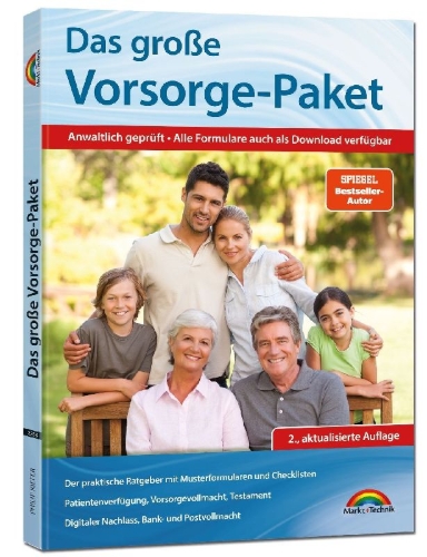 Buchcover und Innenansicht für das Buch: Das große Vorsorge Paket