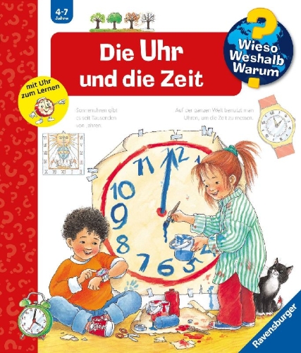 Buchcover und Innenansicht für das Buch: Wieso? Weshalb? Warum?, Band 25: Die Uhr und die Zeit