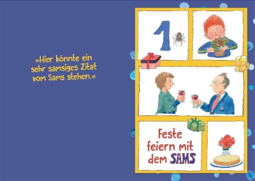 Buchcover und Innenansicht für das Buch: Hier kocht das SAMS!
