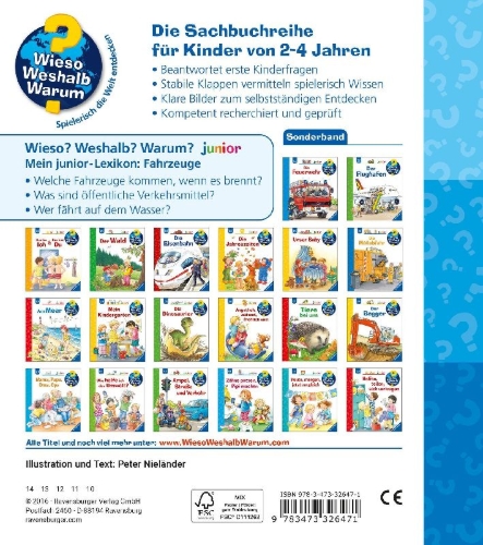 Buchcover und Innenansicht für das Buch: Wieso? Weshalb? Warum? Mein junior-Lexikon: Fahrzeuge