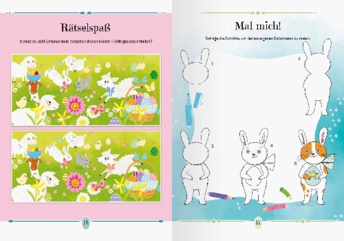 Buchcover und Innenansicht für das Buch: Super-Cute Easter Activity Book