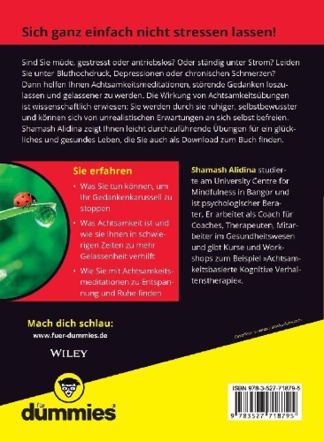 Buchcover und Innenansicht für das Buch: Achtsamkeit für Dummies