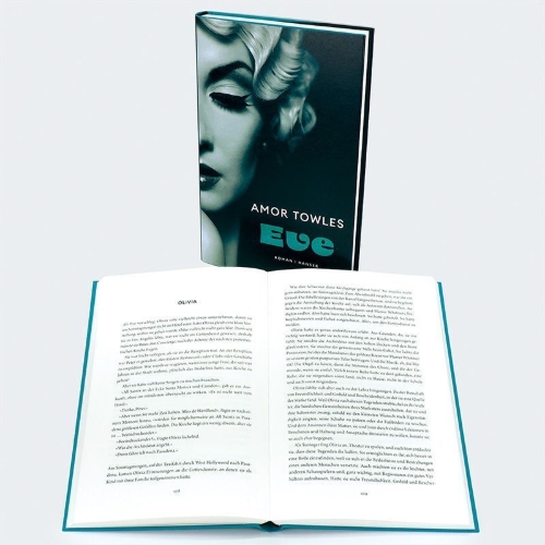 Buchcover und Innenansicht für das Buch: Eve in Hollywood (Table for Two)