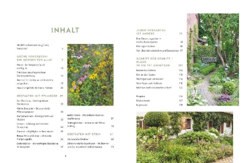 Buchcover und Innenansicht für das Buch: Kleine Vorgarten-Paradiese