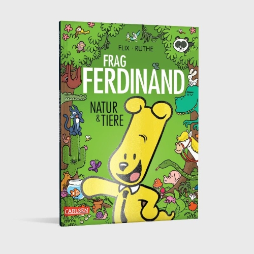 Buchcover und Innenansicht für das Buch: Frag Ferdinand: Natur und Tiere