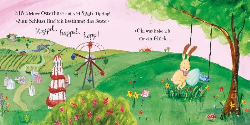 Buchcover und Innenansicht für das Buch: Die Hasenbande auf Eiersuche