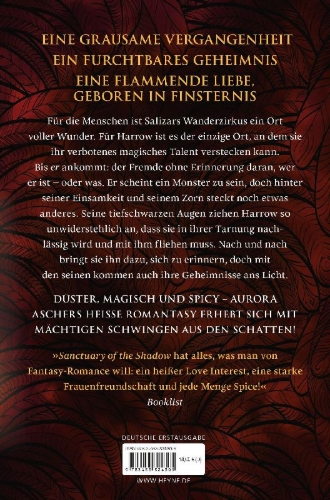 Buchcover und Innenansicht für das Buch: Sanctuary of the Shadow - Elemental Races Book 1