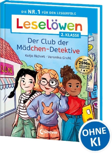 Buchcover und Innenansicht für das Buch: Leselöwen 2. Klasse - Der Club der Mädchen-Detektive