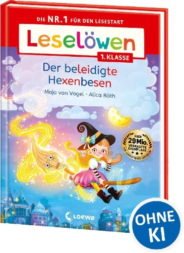 Buchcover und Innenansicht für das Buch: Leselöwen 1. Klasse - Der beleidigte Hexenbesen