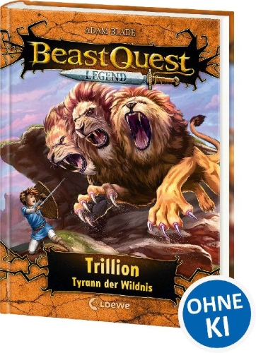 Buchcover und Innenansicht für das Buch: Trillion the Three-Headed Lion