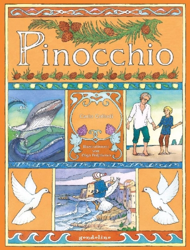 Buchcover und Innenansicht für das Buch: Pinocchio