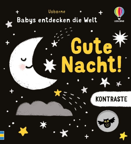 Buchcover und Innenansicht für das Buch: Kontraste - Babys entdecken die Welt: Gute Nacht!