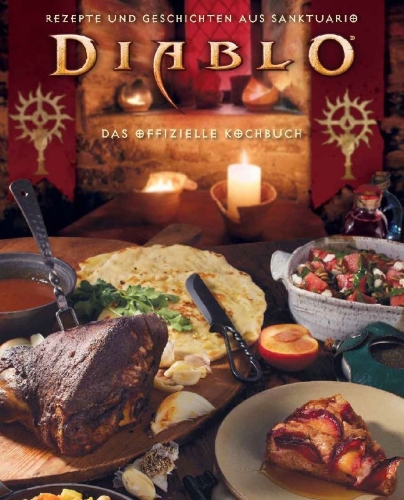 Buchcover und Innenansicht für das Buch: Diablo: The Official Cookbook: Recipes and Tales from the Inns of Sanctuary