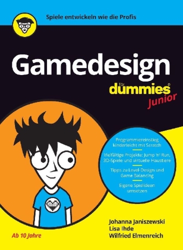 Buchcover und Innenansicht für das Buch: Gamedesign für Dummies Junior
