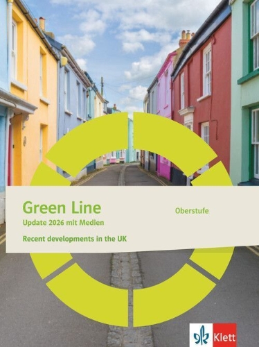Buchcover und Innenansicht für das Buch: Green Line Oberstufe. Update 2026 (Paket mit 10 Heften), mit Medien Klasse 11/12 (G8), Klasse 12/13 (G9)